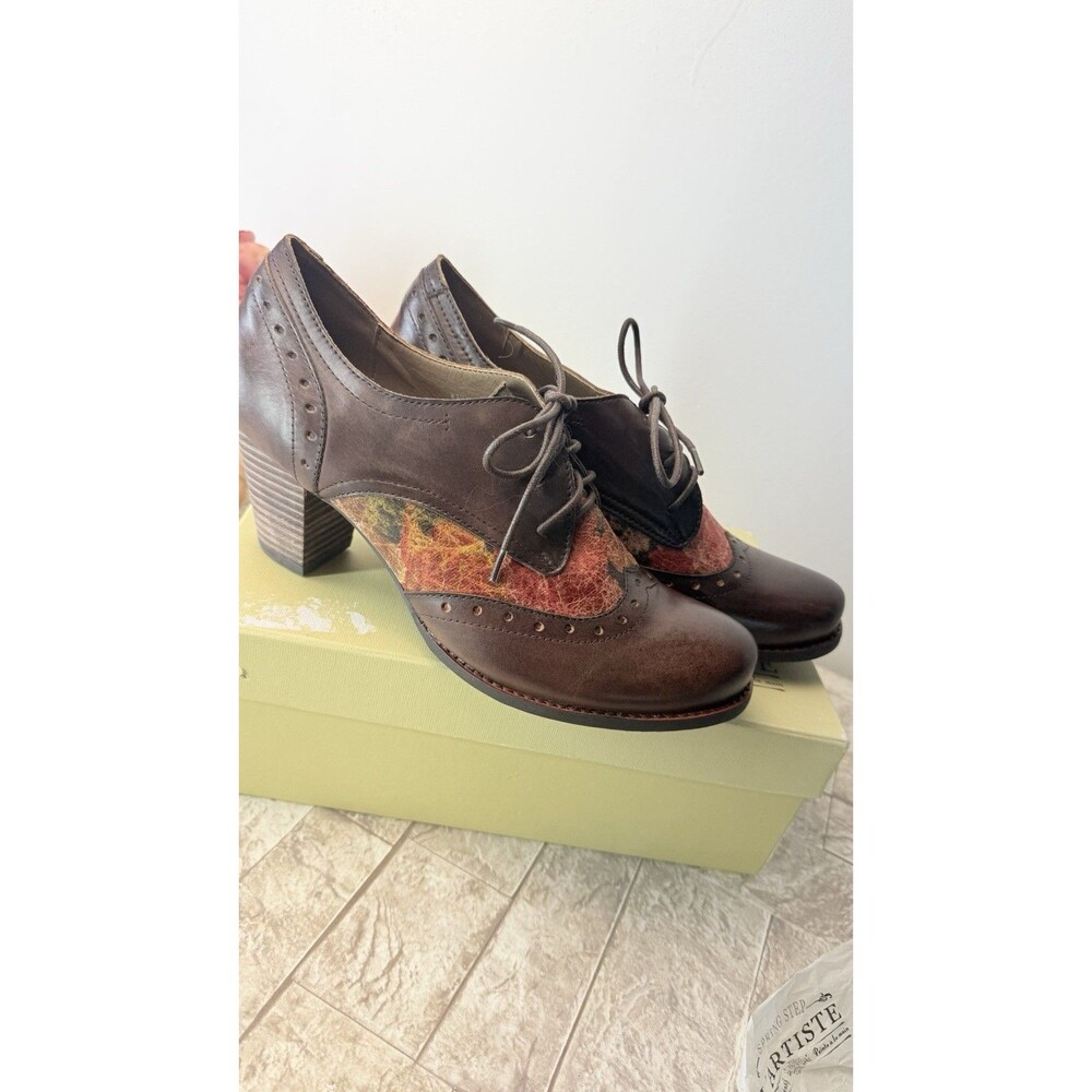 L'Artiste by Spring Step Women Brown Leather Marivel Heeled Oxfords US Sz 9 (40) - Picture 10 of 16